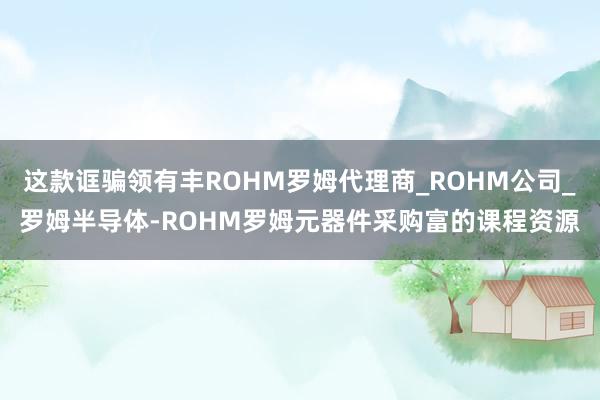 这款诓骗领有丰ROHM罗姆代理商_ROHM公司_罗姆半导体-ROHM罗姆元器件采购富的课程资源